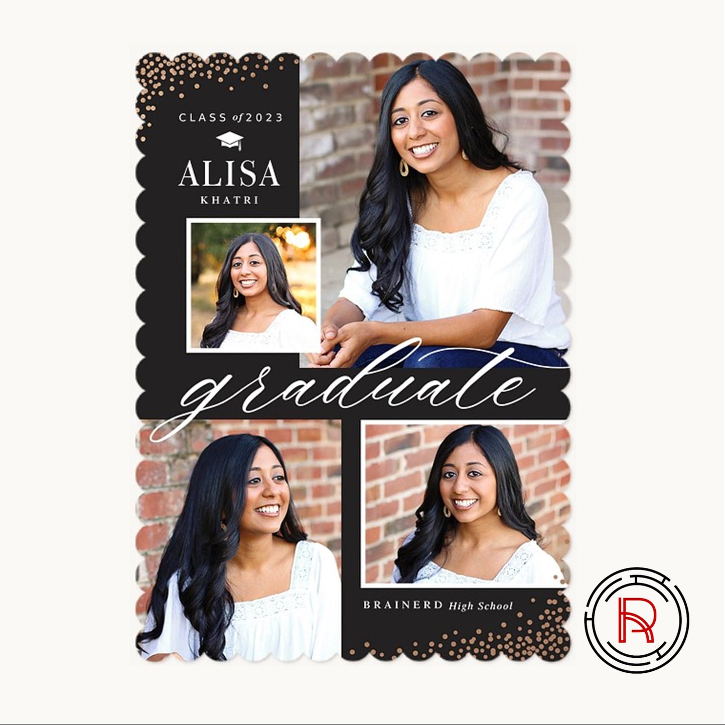 Scalloped Graduation Invitations