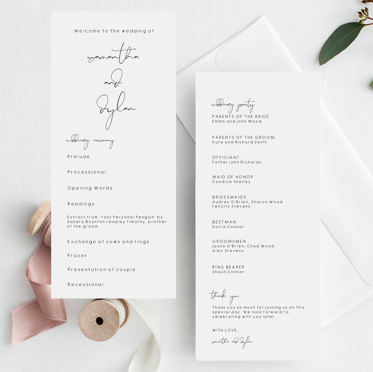 Wedding Programs