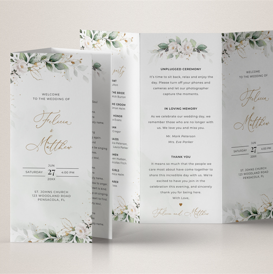 Wedding Tri-Fold Programs